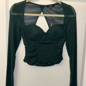Lulu's Green Mesh Crop Top